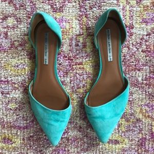 “& other stories” turquoise suede pointed slip-ons